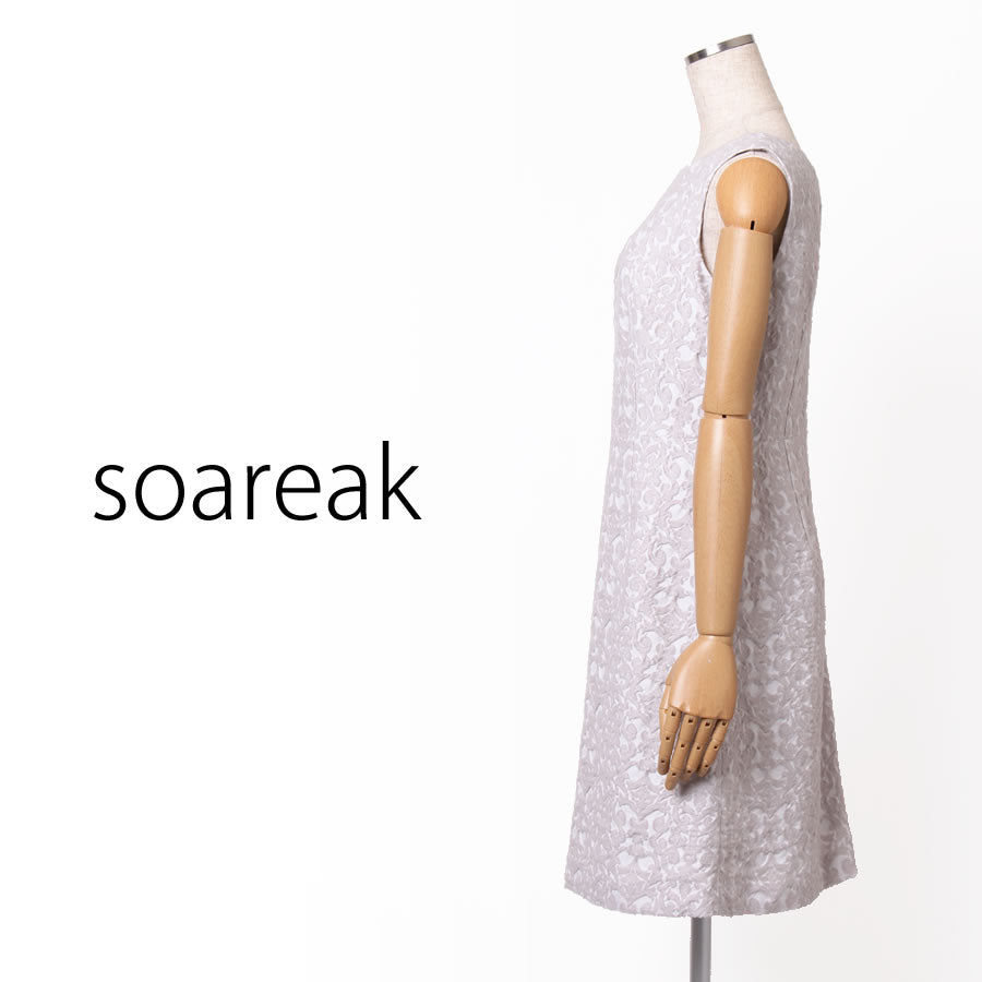 ウール フクレジャガード ワンピース(Mサイズ/グレー/soareak(ソアリーク))