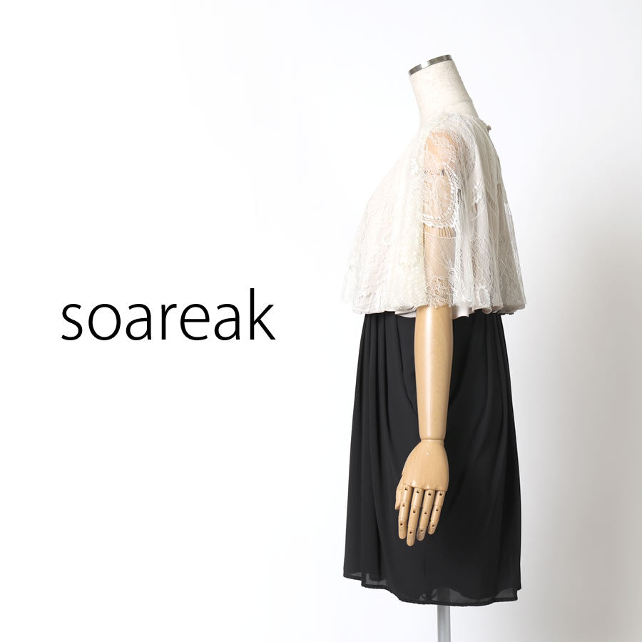 2WAY シフォンワンピース(Mサイズ/ブラック/soareak(ソアリーク))USED