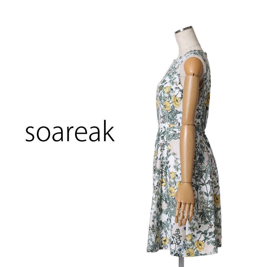 デジタルフラワー ワンピース(Sサイズ/イエロー/soareak(ソアリーク))USED