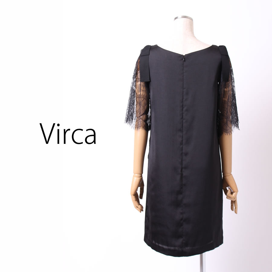 袖リボン レースワンピース(Fサイズ/ブラック/Virca(ヴィルカ))