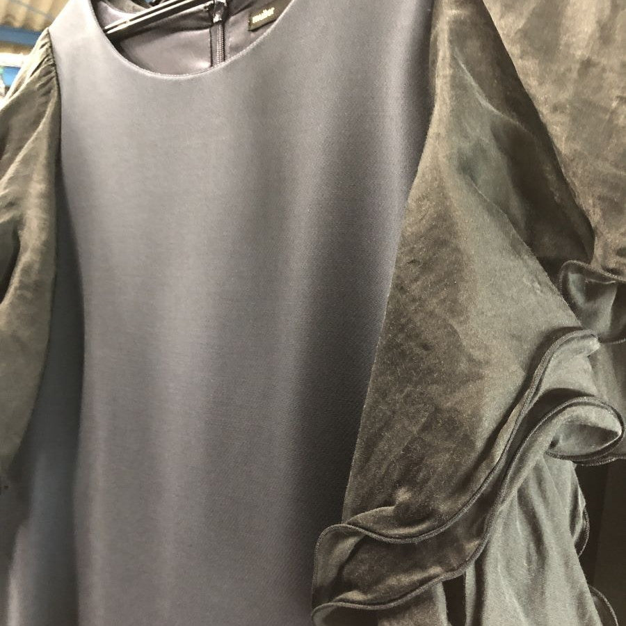 フレアスリーブ ワンピース(Mサイズ/ネイビー/muller of yoshiokubo(ミュラー オブ ヨシオクボ))USED