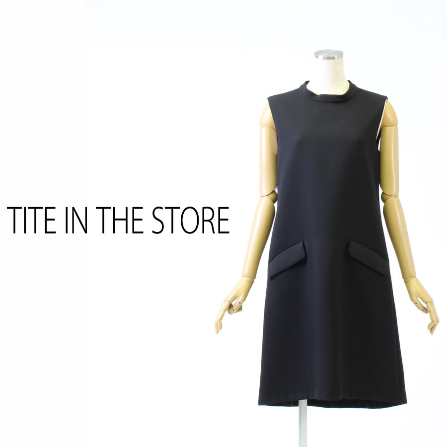 ハイネック Aライン ノースリーブワンピース(Mサイズ/ブラック/TITE IN THE STORE(ティテ インザ ストア))USED