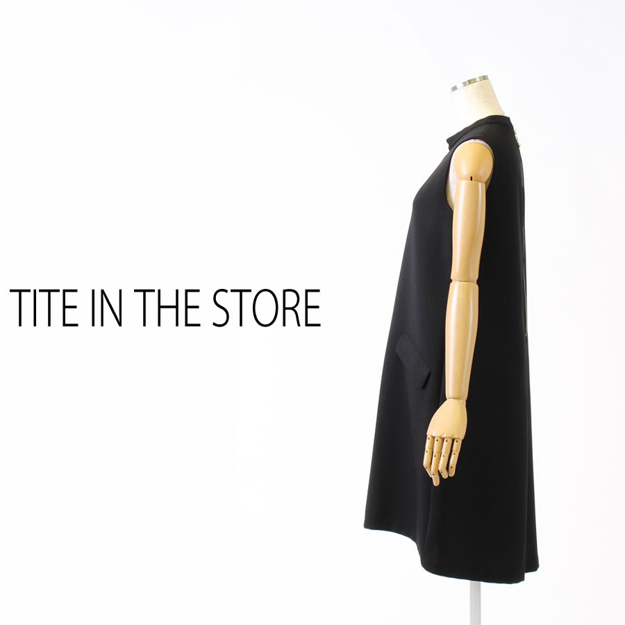 ハイネック Aライン ノースリーブワンピース(Mサイズ/ブラック/TITE IN THE STORE(ティテ インザ ストア))USED