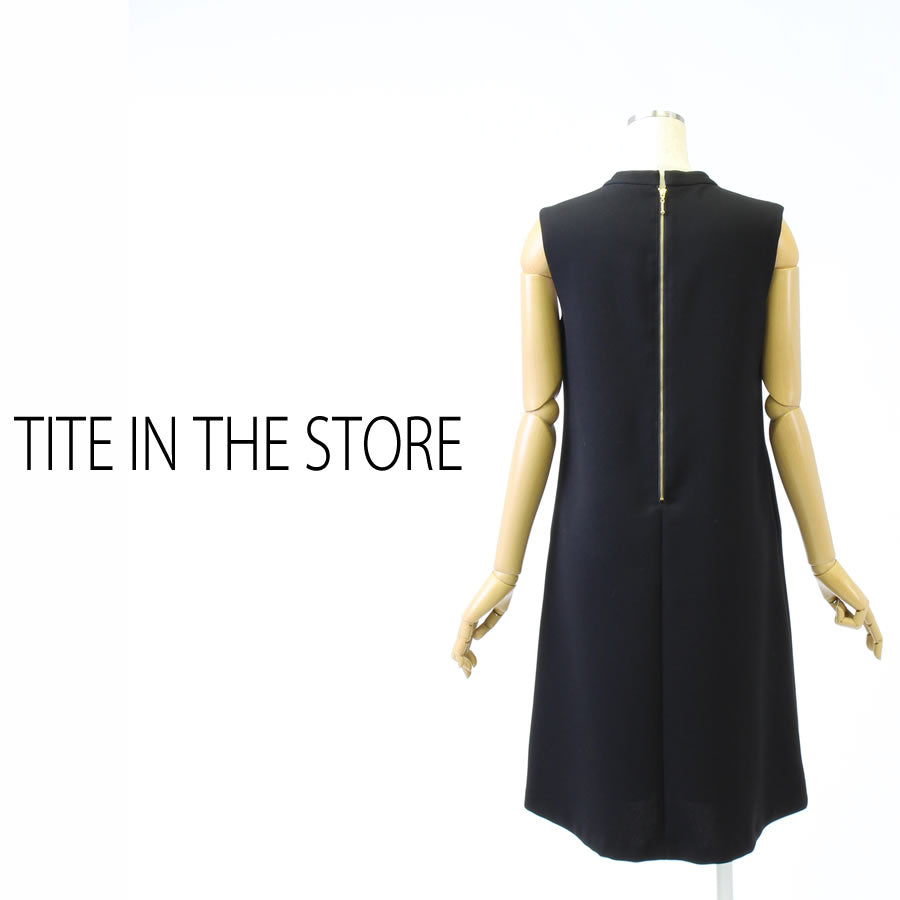 ハイネック Aライン ノースリーブワンピース(Mサイズ/ブラック/TITE IN THE STORE(ティテ インザ ストア))USED