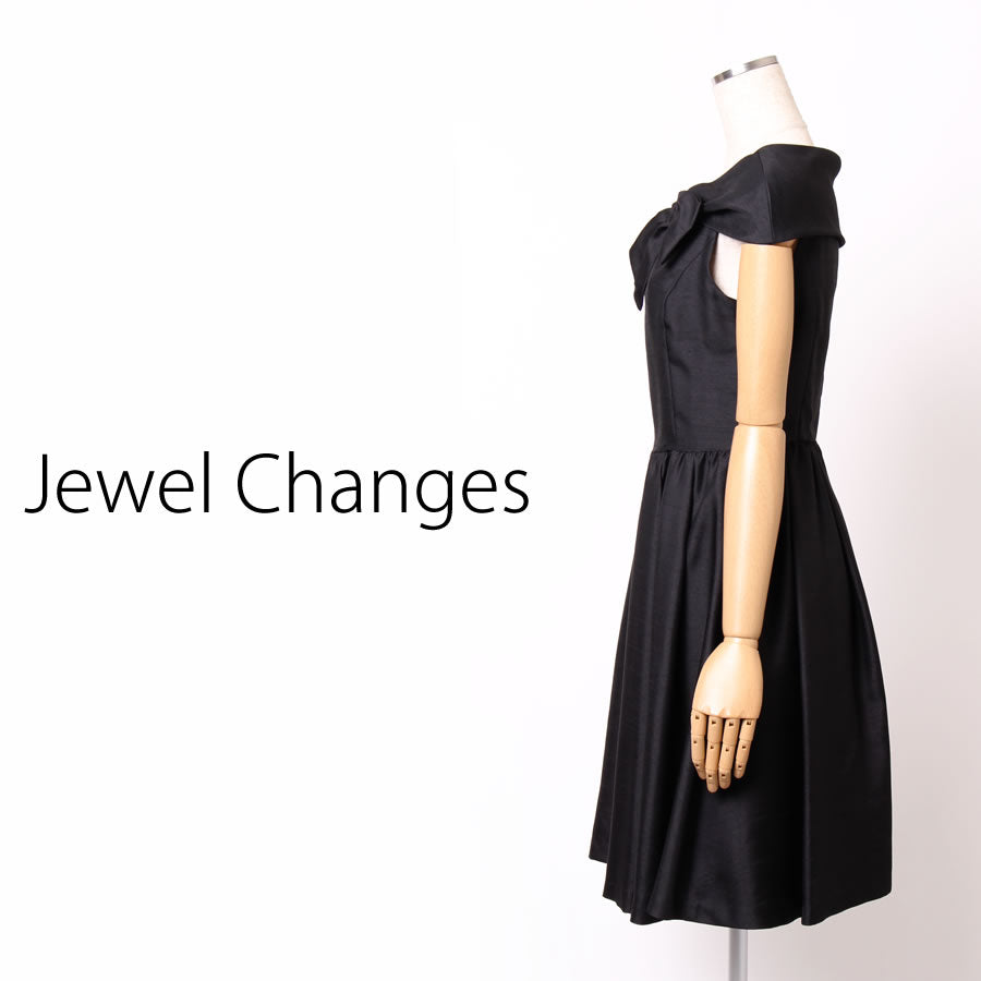 リボン オフショルダー フレア ワンピース(Mサイズ/ブラック/Jewel Changes(ジュエルチェンジズ))USED