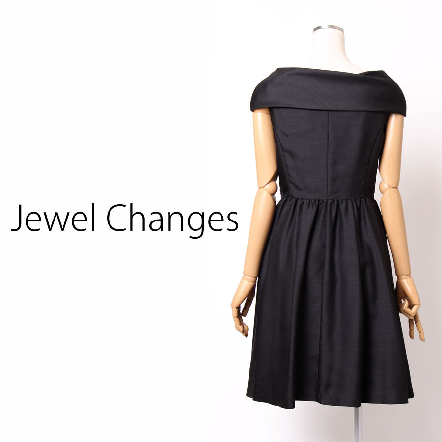 リボン オフショルダー フレア ワンピース(Mサイズ/ブラック/Jewel Changes(ジュエルチェンジズ))USED