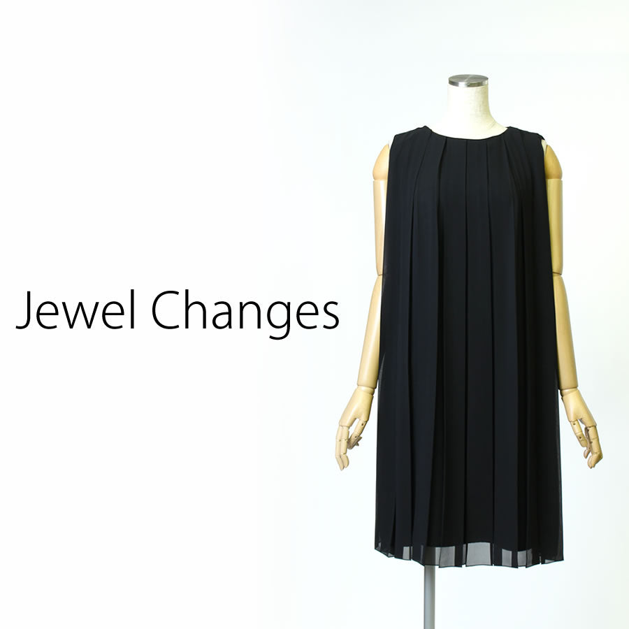 襟付き プリーツ ワンピース(Mサイズ/ブラック/Jewel Changes(ジュエルチェンジズ))USED