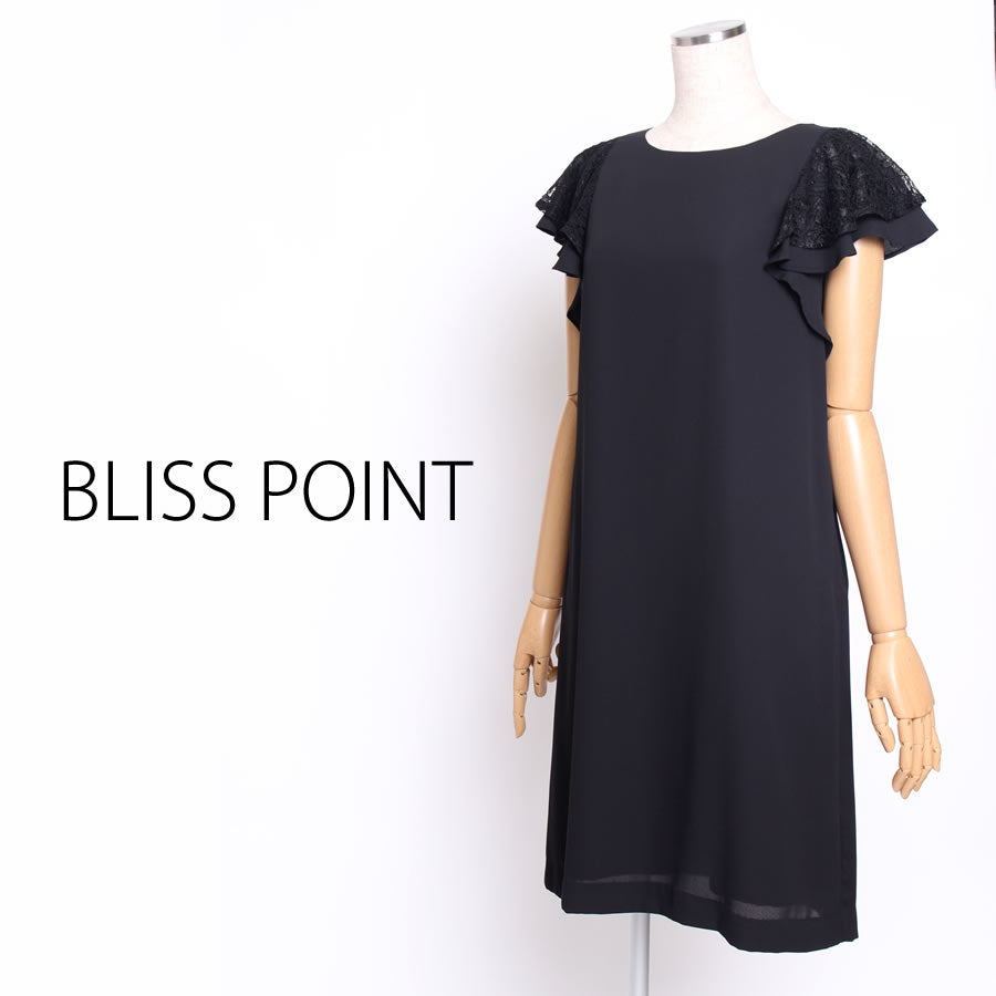 レースフリル スリーブワンピース(Mサイズ/ブラック/BLISS POINT(ブリスポイント))