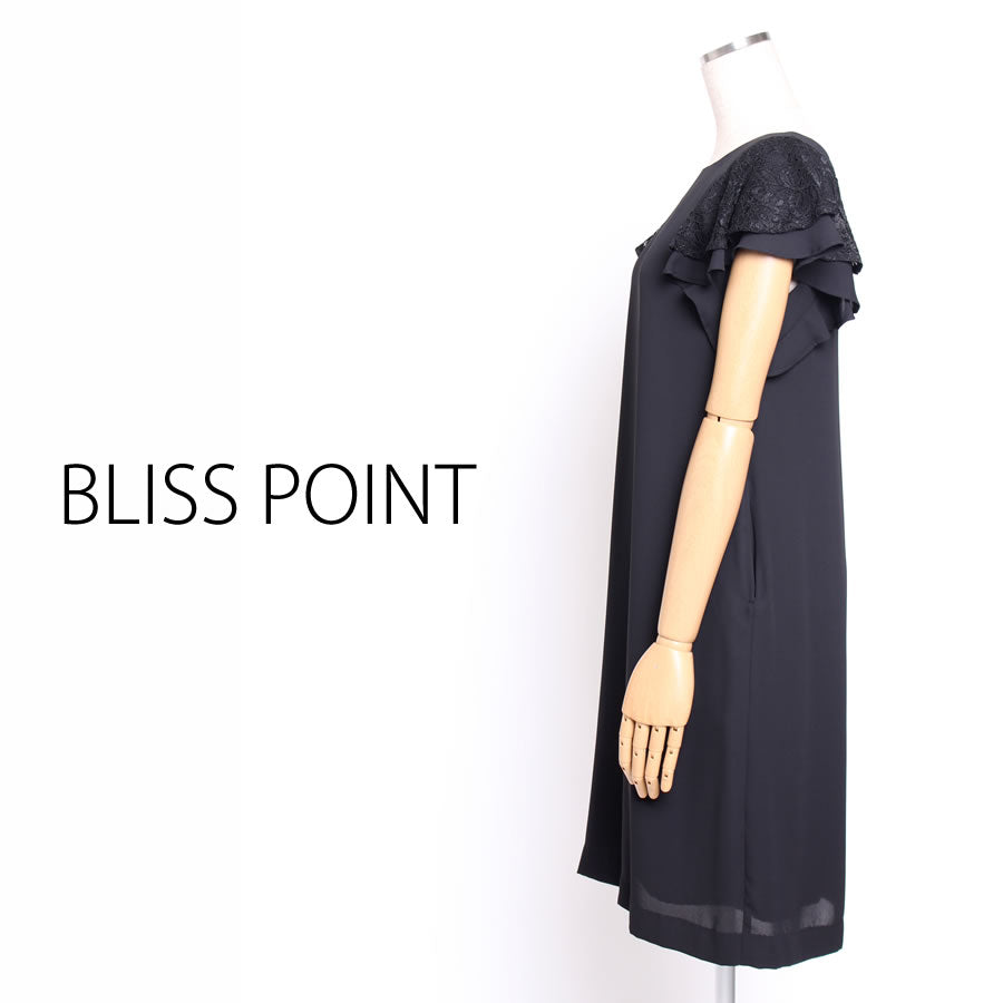 レースフリル スリーブワンピース(Mサイズ/ブラック/BLISS POINT(ブリスポイント))
