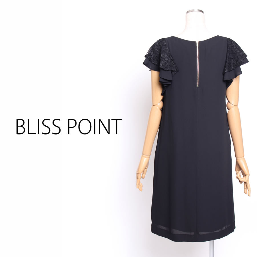 レースフリル スリーブワンピース(Mサイズ/ブラック/BLISS POINT(ブリスポイント))