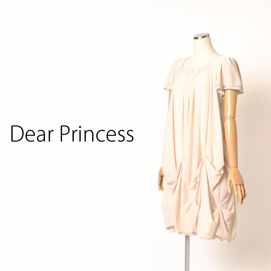 ティアードスリーブ ドレス(Mサイズ/ベージュ/Dear Princess(ディアプリンセス))USED