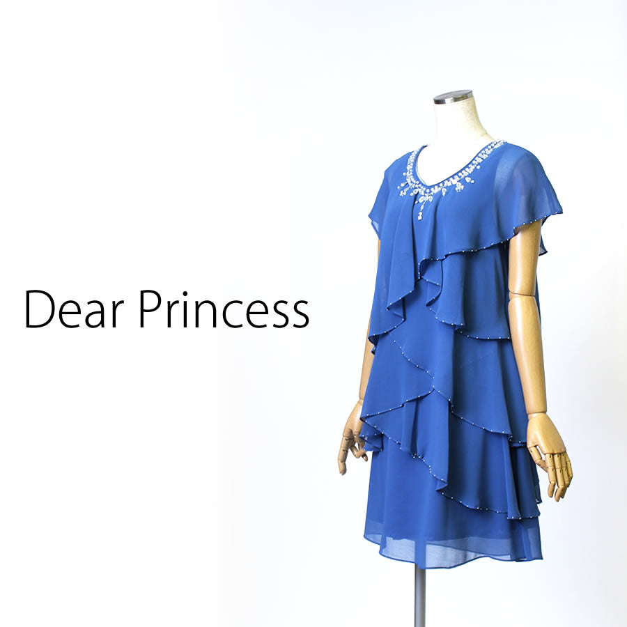 ビジュー付 半袖ワンピース(Sサイズ/ネイビー/Dear Princess(ディアプリンセス))USED