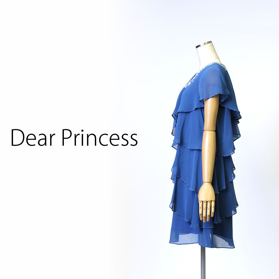 ビジュー付 半袖ワンピース(Sサイズ/ネイビー/Dear Princess(ディアプリンセス))USED