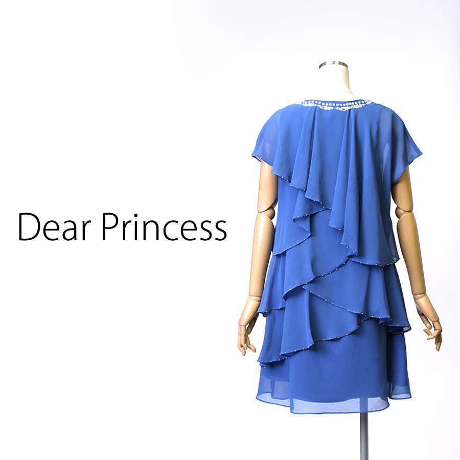 ビジュー付 半袖ワンピース(Sサイズ/ネイビー/Dear Princess(ディアプリンセス))USED