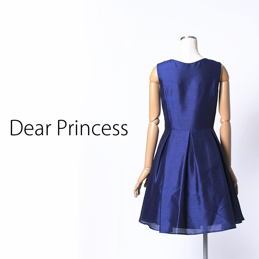 ライトシャンタン ノースリーブワンピース(Mサイズ/ネイビー/Dear Princess(ディアプリンセス))USED