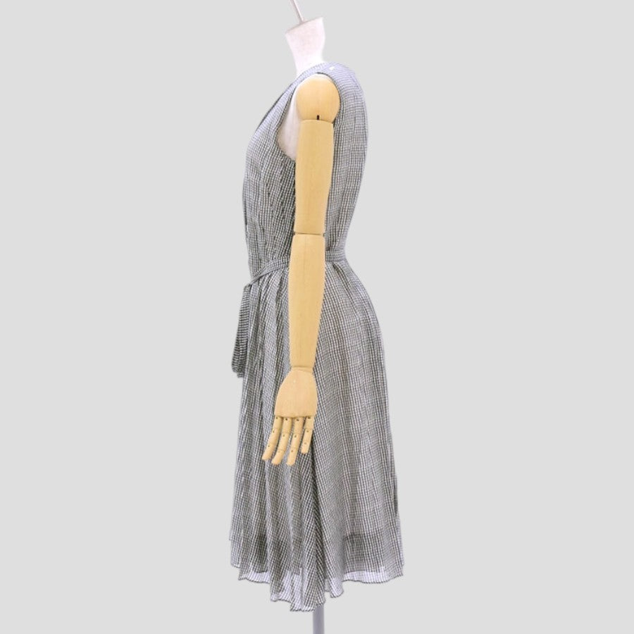ドット柄 ウエストリボン ワンピース(Lサイズ/ブラック/MaxMara(マックスマーラ))