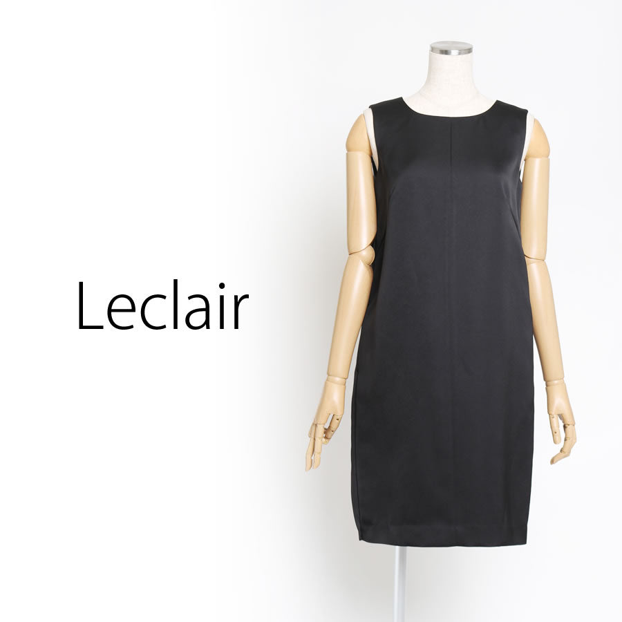 サテン バックリボンDress ワンピース(Fサイズ/ブラック/Leclair(ルクレール))USED