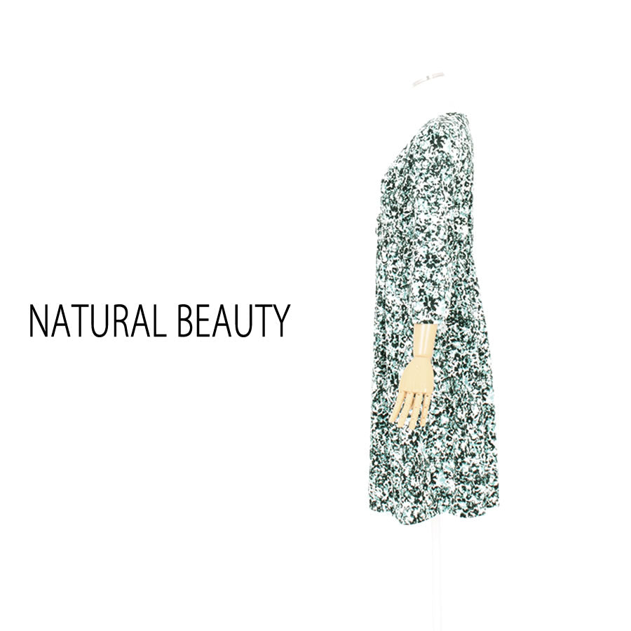 レイヤード フラワージャージ(Mサイズ/グリーン/NATURAL BEAUTY(ナチュラルビューティー))USED