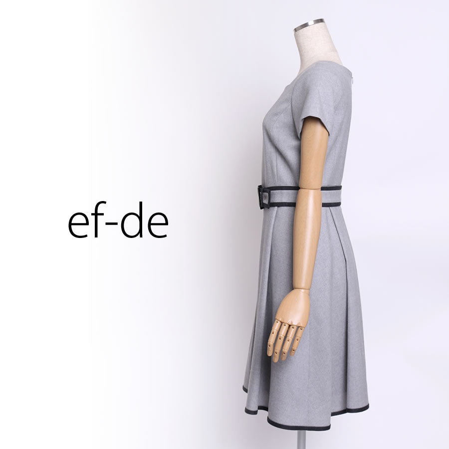 切替タックデザインワンピース(Mサイズ/グレー/ef-de(エフデ))USED