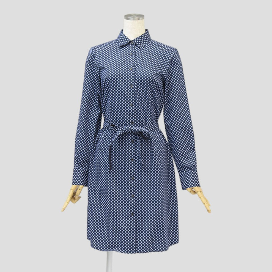 プリントシャツワンピース(Mサイズ/ネイビー/BROOKS BROTHERS(ブルックス ブラザーズ))USED