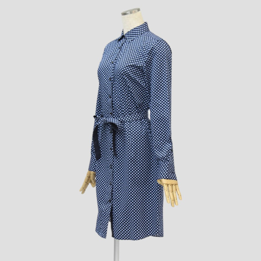 プリントシャツワンピース(Mサイズ/ネイビー/BROOKS BROTHERS(ブルックス ブラザーズ))USED