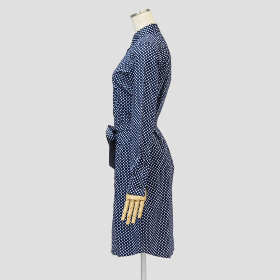 プリントシャツワンピース(Mサイズ/ネイビー/BROOKS BROTHERS(ブルックス ブラザーズ))USED
