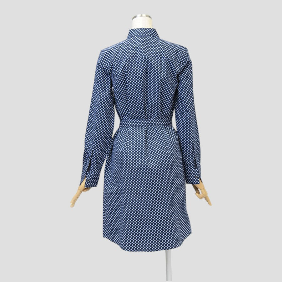 プリントシャツワンピース(Mサイズ/ネイビー/BROOKS BROTHERS(ブルックス ブラザーズ))USED