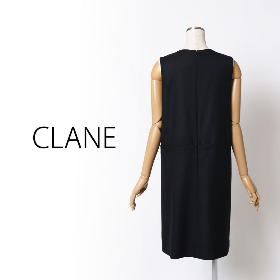 ノースリーブ ベルト装飾 ラップ風ワンピース(Sサイズ/ブラック/CLANE(クラネ))USED