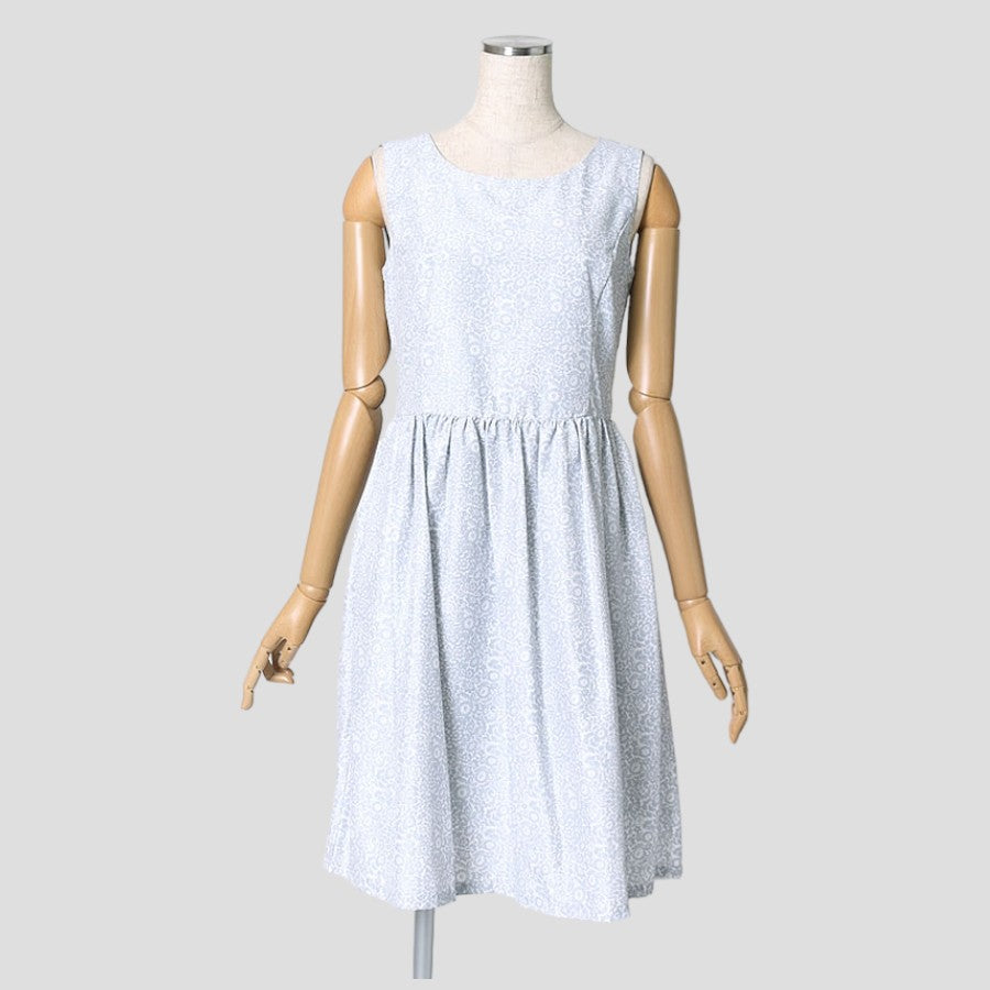フラワープリント ノースリーブワンピース(Mサイズ/グレー/BEAMS LIGHTS Women's(ビームスライツ ウィメンズ))USED