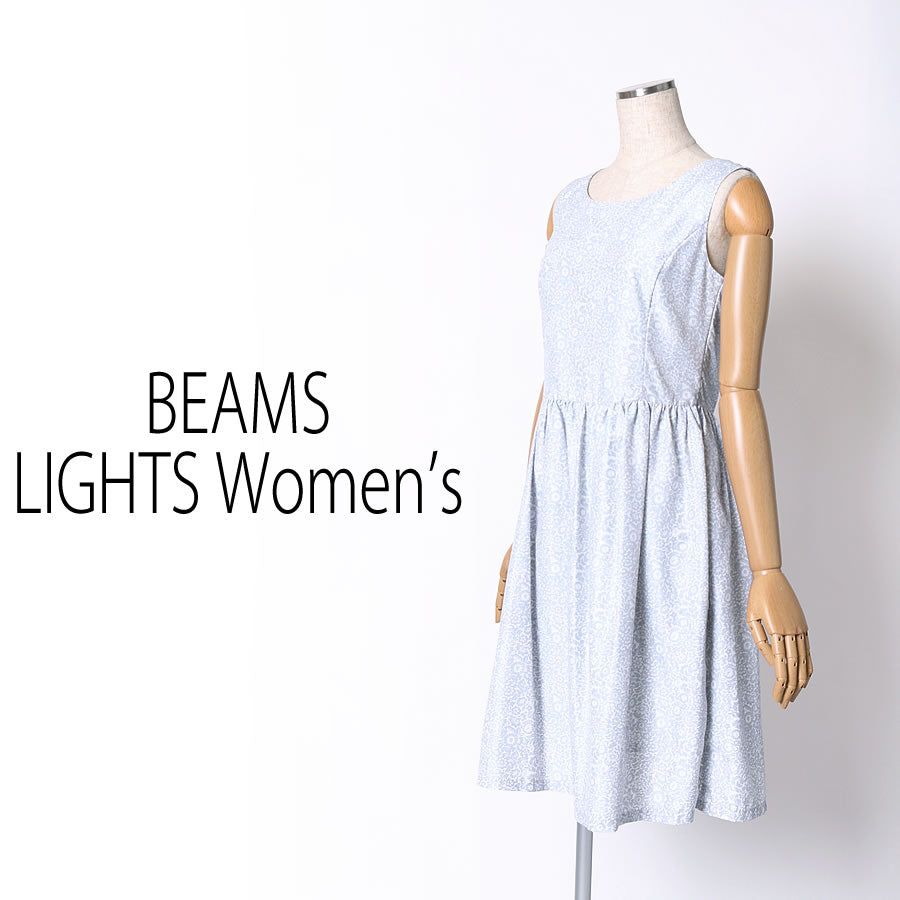 フラワープリント ノースリーブワンピース(Mサイズ/グレー/BEAMS LIGHTS Women's(ビームスライツ ウィメンズ))USED