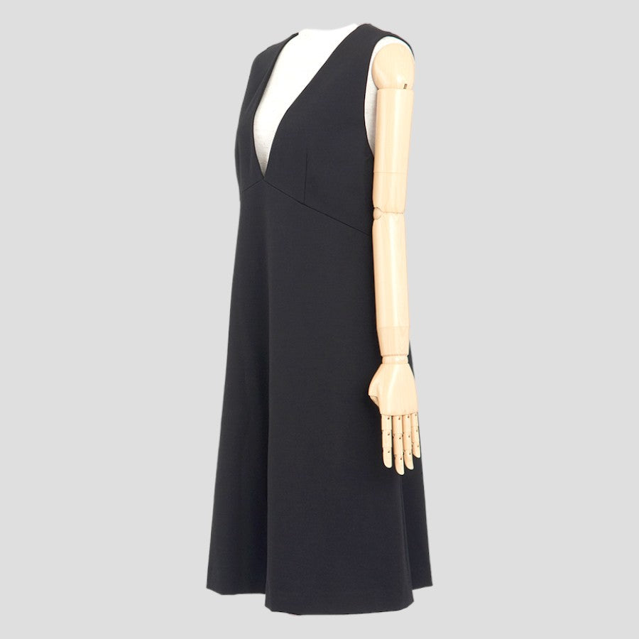 シルケットポンチジャンバースカート(Lサイズ/ブラック/TO BE CHIC(トゥービーシック))USED
