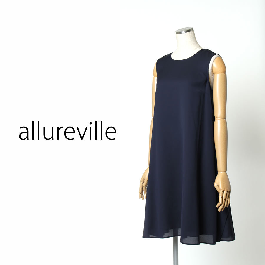 メティス シフォン ジョーゼットワンピース(Mサイズ/ネイビー/allureville(アルアバイル))