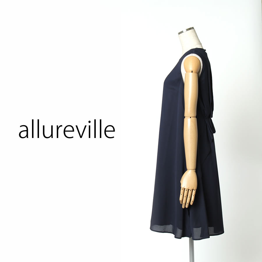 メティス シフォン ジョーゼットワンピース(Mサイズ/ネイビー/allureville(アルアバイル))USED