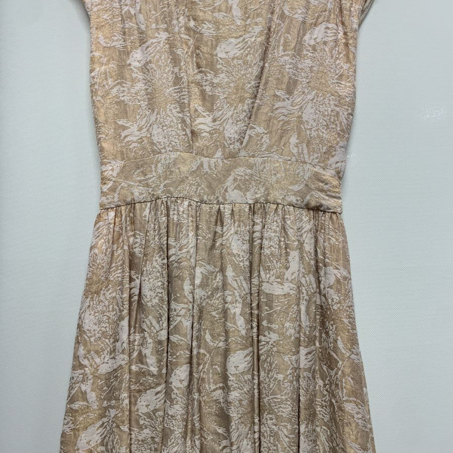 裾バルーン シャンパンジャガードワンピース(Mサイズ/ベージュ/moca couture(モカクチュール))USED