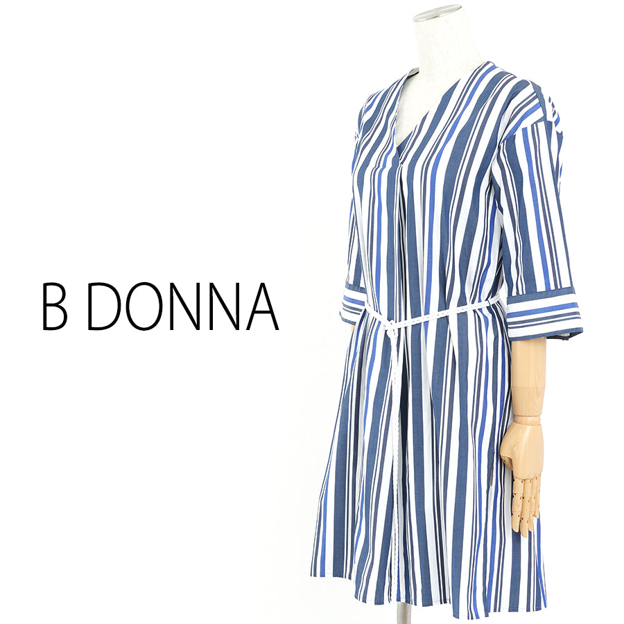 ストライプチュニック(Mサイズ/ネイビー/B DONNA(ビドンナ))USED