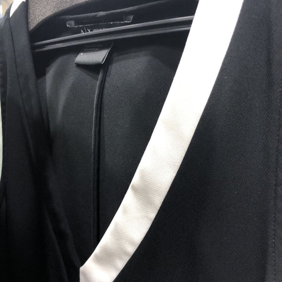 バイカラー パイピングワンピース(Mサイズ/ブラック/ARMANI EXCHANGE(アルマーニエクスチェンジ))USED