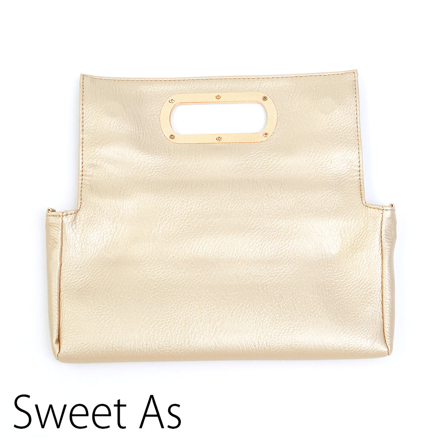 3WAYフェイクレザーバッグ(Fサイズ/ゴールド/Sweet As(スウィートアズ))USED
