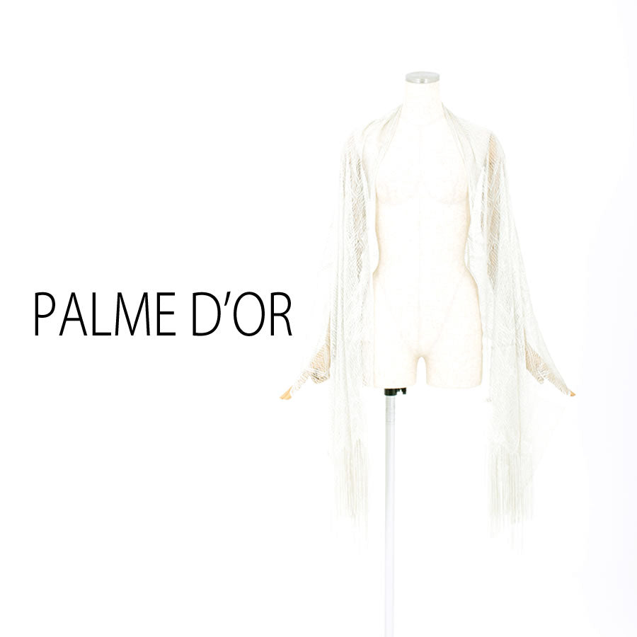 ラメ メッシュ ショール(Fサイズ/ベージュ/PALME D'OR(パルムドール))USED