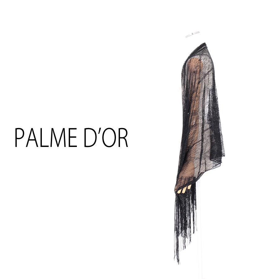 ラメ メッシュ ショール(Fサイズ/ブラック/PALME D'OR(パルムドール))USED