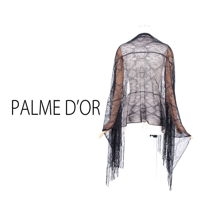 ラメ メッシュ ショール(Fサイズ/ブラック/PALME D'OR(パルムドール))USED