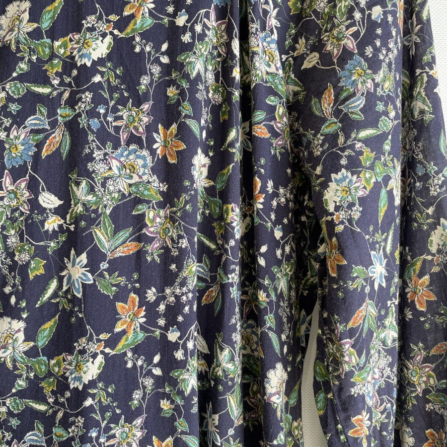 フラワープリントワンピース(Fサイズ/ネイビー/ENRICO DOMANI(エンリコドマーニ))USED