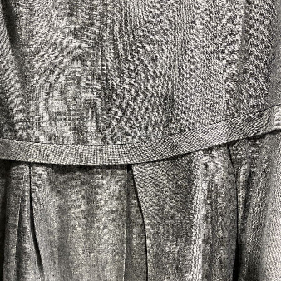麻混ノースリーブワンピース(Sサイズ/ネイビー/Otto(オットー)),春,夏,USED