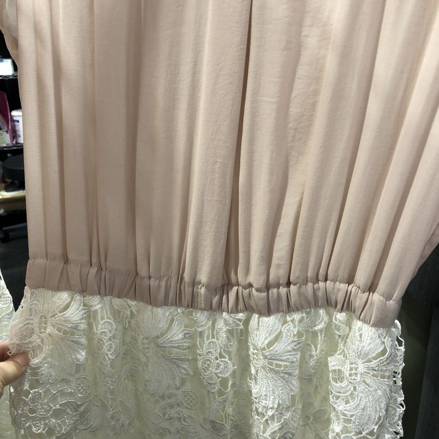 異素材切替えワンピース(Mサイズ/ピンク/FABIA(ファビア))USED