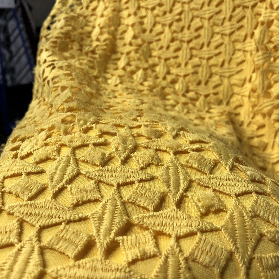 総レース・レイヤードワンピース(Mサイズ/イエロー/DoCLASSE(ドゥクラッセ))USED