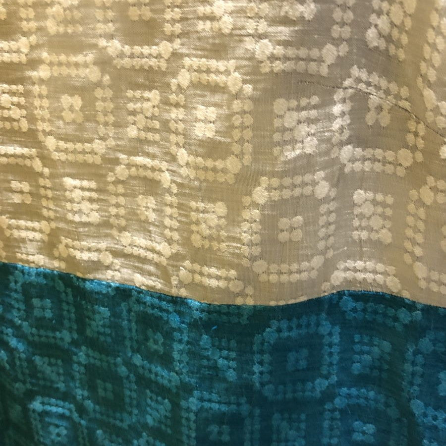 三色切替ワンピース(Mサイズ/ブルー・水色/IL VENTO & LA SETA(イル ヴェント アンド ラ セータ))USED