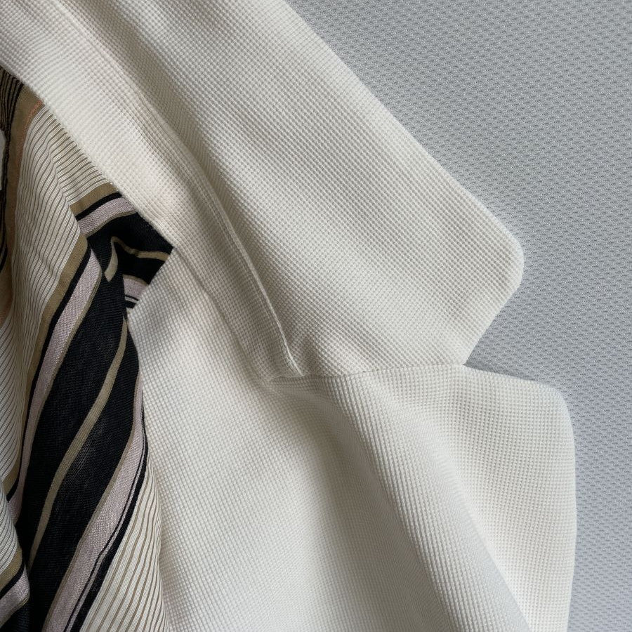 ストライプ裏地 ジャージージャケット(Mサイズ/ホワイト/Chamois(シャミー))USED