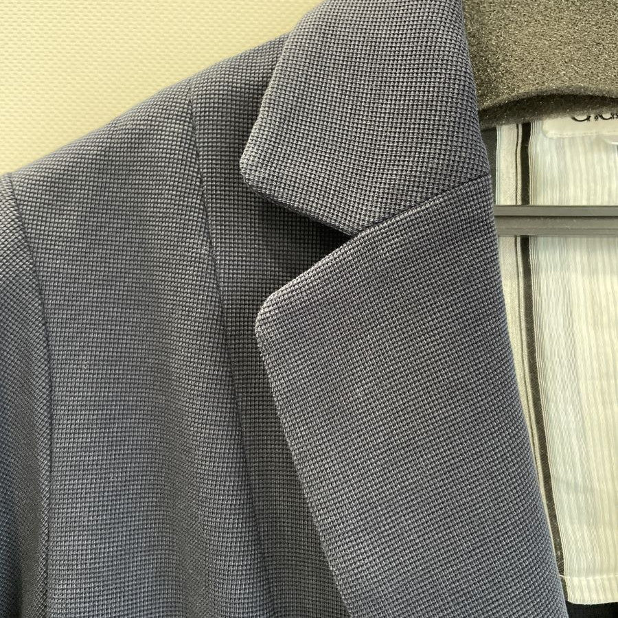 ストライプ裏地 ジャージージャケット(Mサイズ/ネイビー/Chamois(シャミー))USED