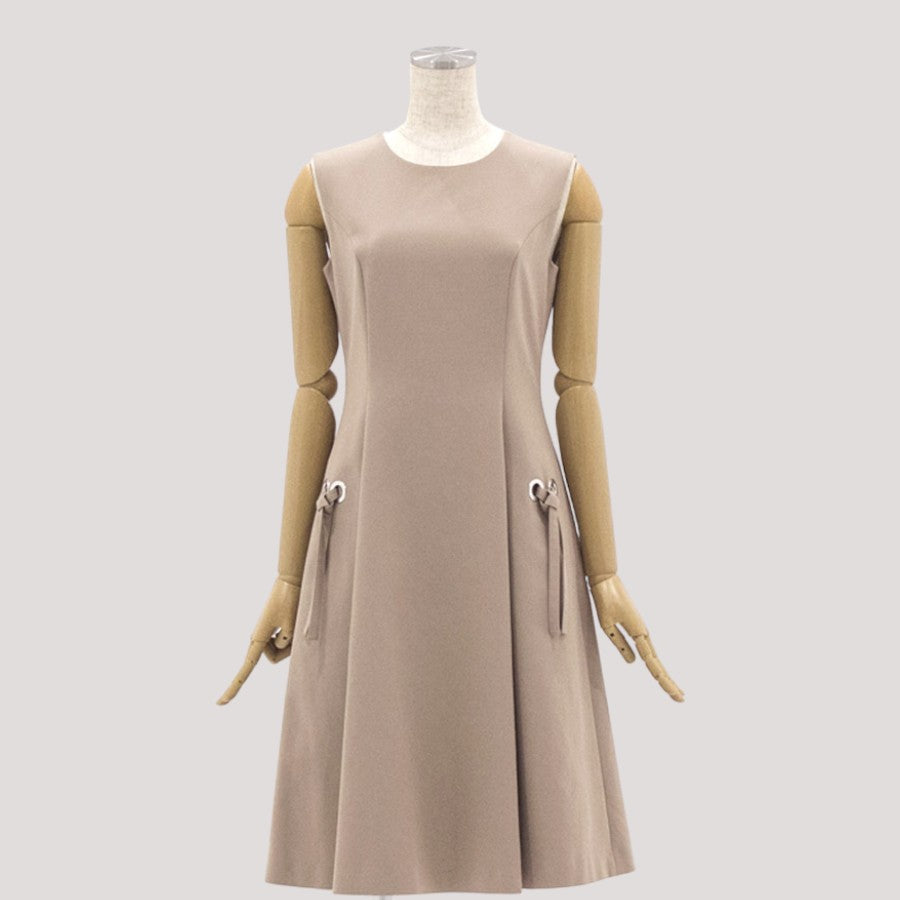 両サイド リボン ワンピース(Lサイズ／ベージュ／FOXEY(フォクシー