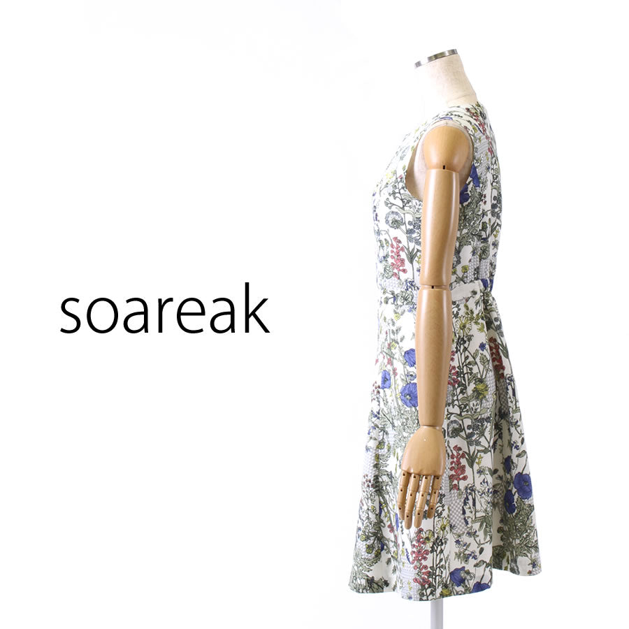 デジタルフラワー ワンピース(Sサイズ/ブルー・水色/soareak(ソアリーク))USED