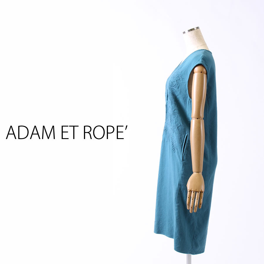 エンブロイダリー コクーンドレス(Mサイズ/グリーン/ADAM ET ROPE'(アダム エ ロペ))USED